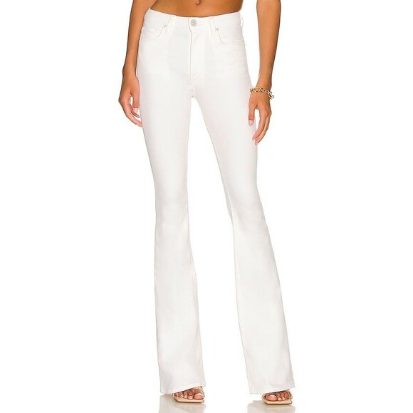 NWT Hudson Ferris Flare Leg Jeans White  Low Rise Flap Back Y2k 90s Size 29x31 - Picture 1 of 10
